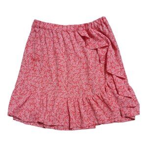 Ruffle Hem Faux Wrap Skirt